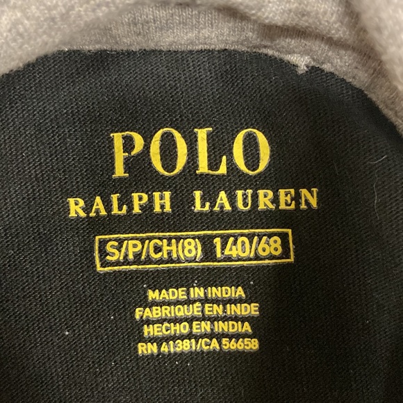 Polo Ralph Lauren black grey skull hooded pullover boys size 8 - Picture 7 of 8